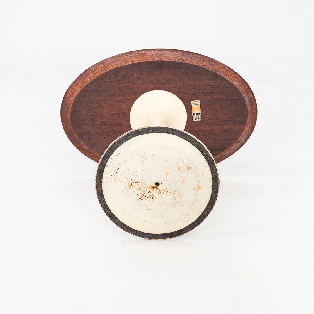 C. 1959 Eero Saarinen for Knoll Oval Tulip Pedestal Side Table w/ Walnut Top