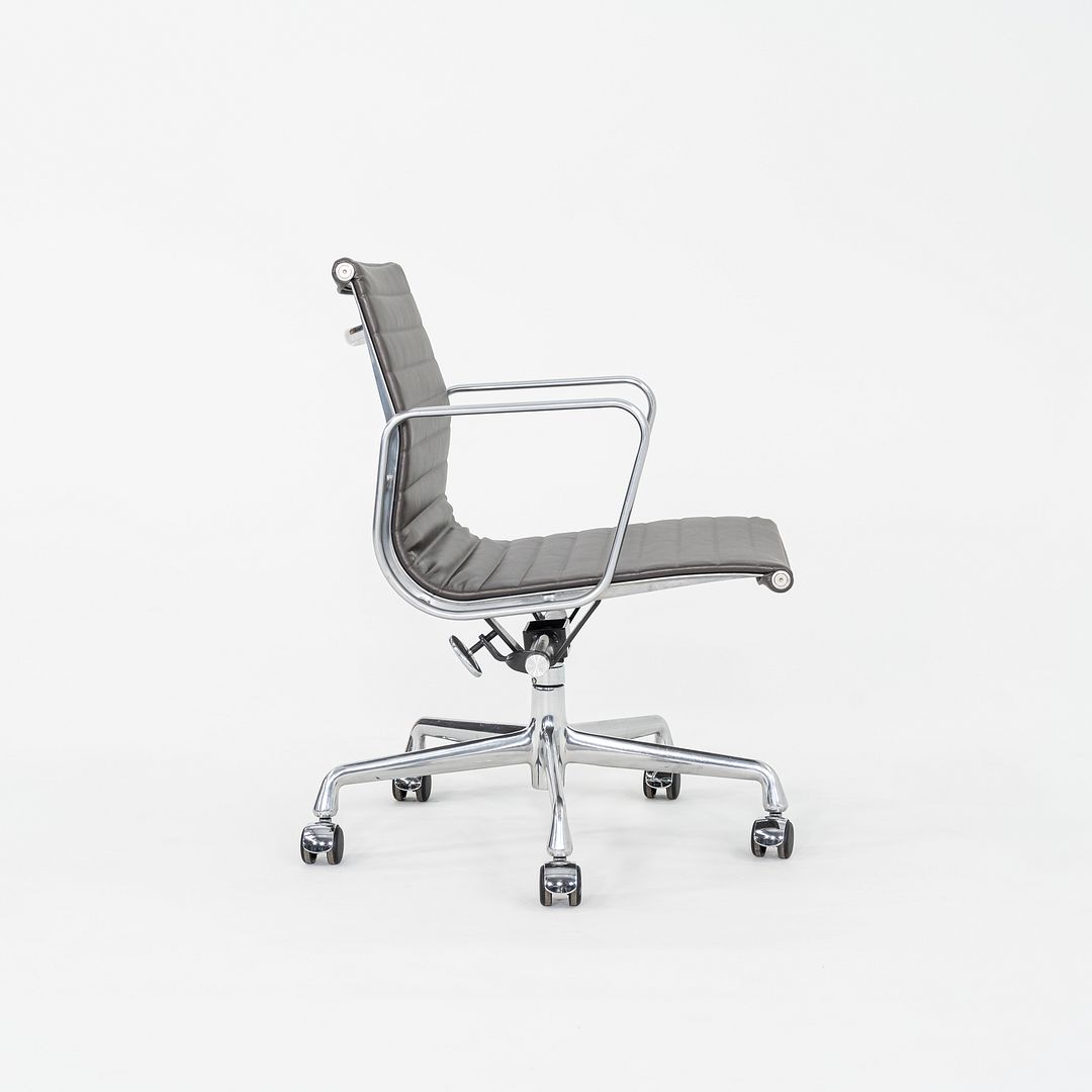 SOLD 2010 Herman Miller Eames Aluminum Group Management Desk Chair in Brown Leather