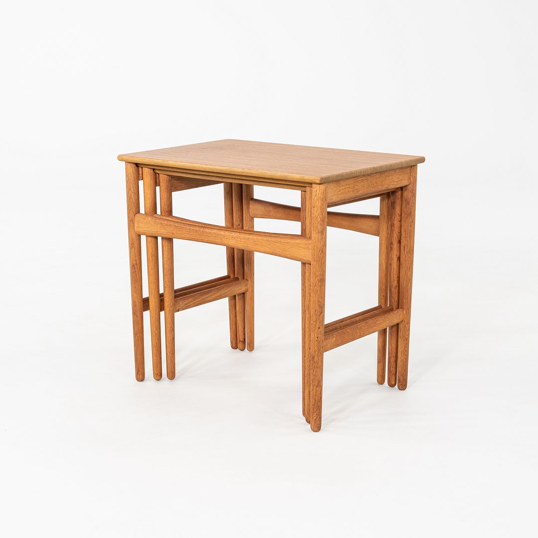 1960s Set of Three Danish Nesting Tables Hans Wegner for Andreas Tuck Teak & Oak