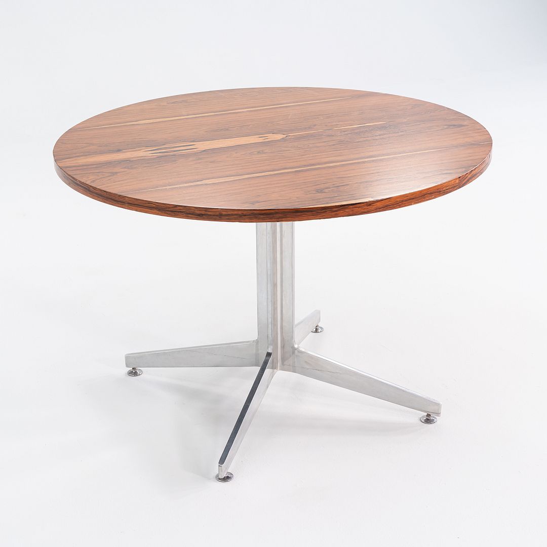 1960s Ward Bennett for Brickel Associates Rosewood and Aluminum Dining Table 42 inch
