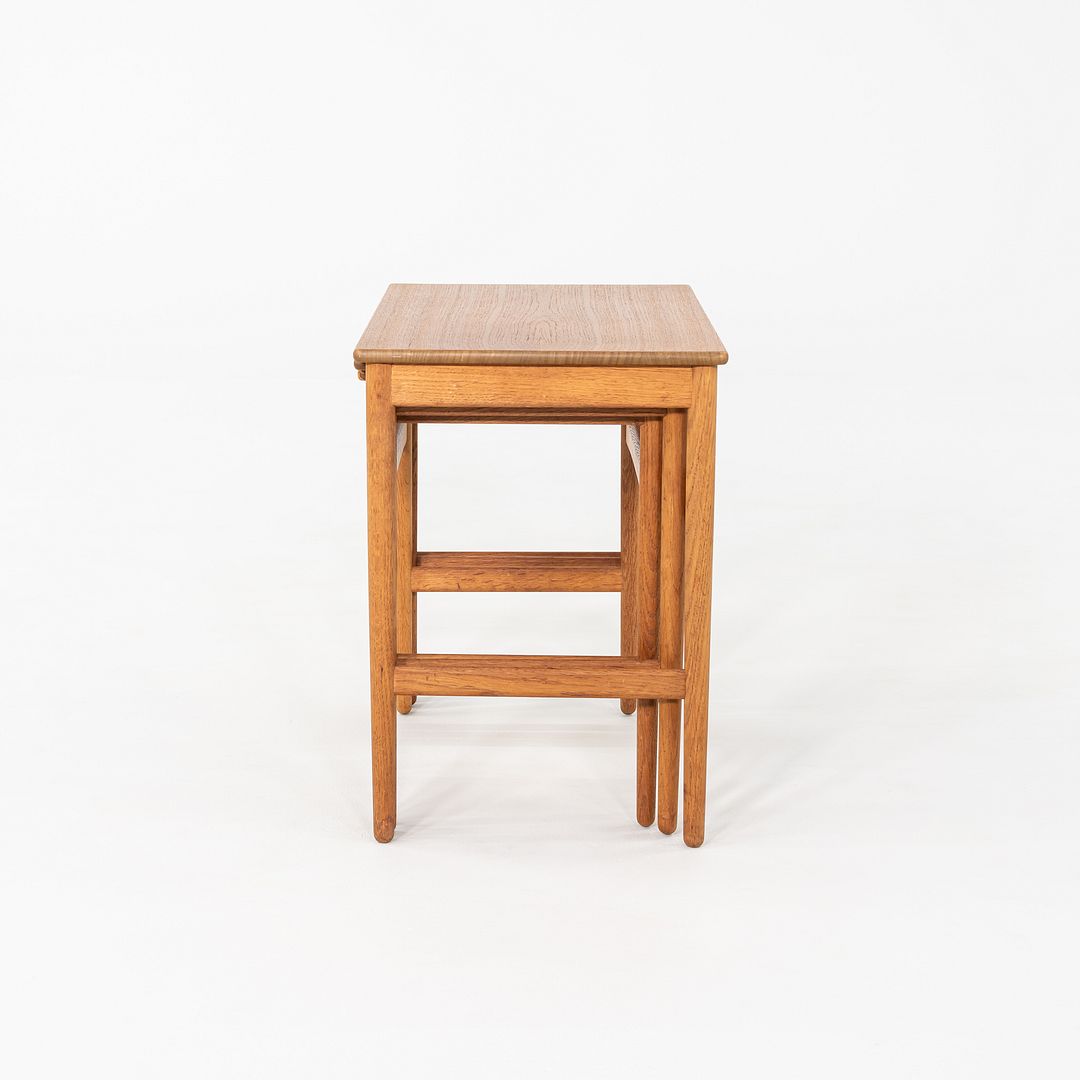 1960s Set of Three Danish Nesting Tables Hans Wegner for Andreas Tuck Teak & Oak