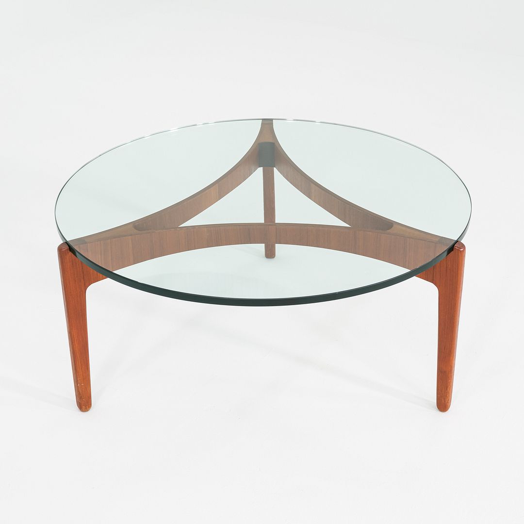 1960s Sven Ellekaer for Christian Linneberg Coffee Table in Teak and Glass 39"