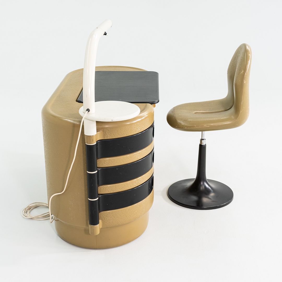 1970s Ernest H. Igl for Bayer AG 'Hadi' Space Age Writing Desk and Side Chair