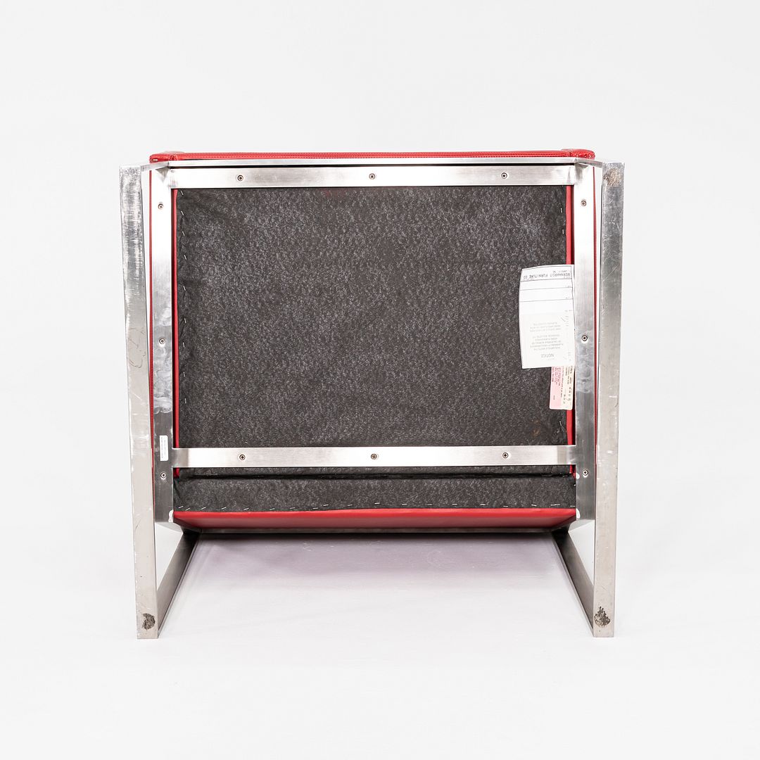 2006 Pair of Fabien Baron for Bernhardt Design B.3 Lounge Chair in Red Leather