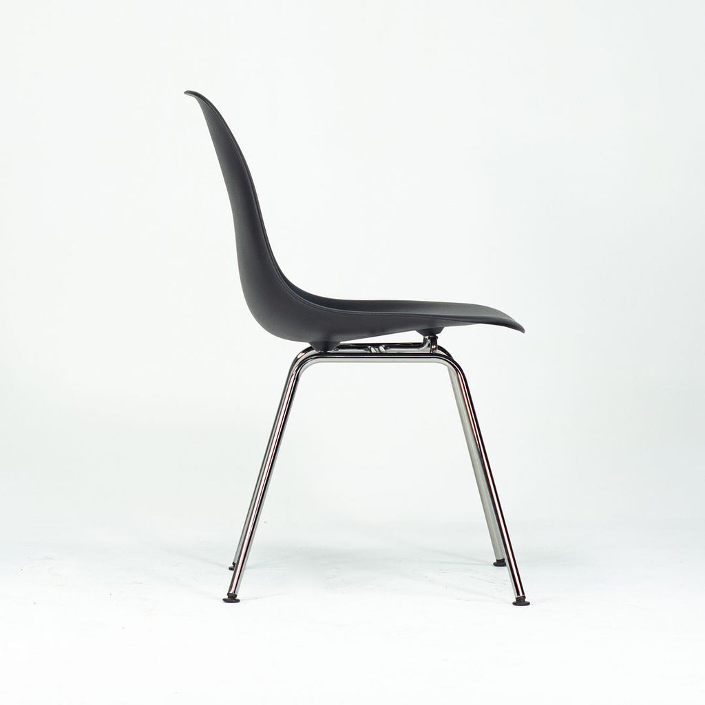 C. 2018 Eames DSX Plastic Shell Chair by Herman Miller Black Plastic w/ Chrome