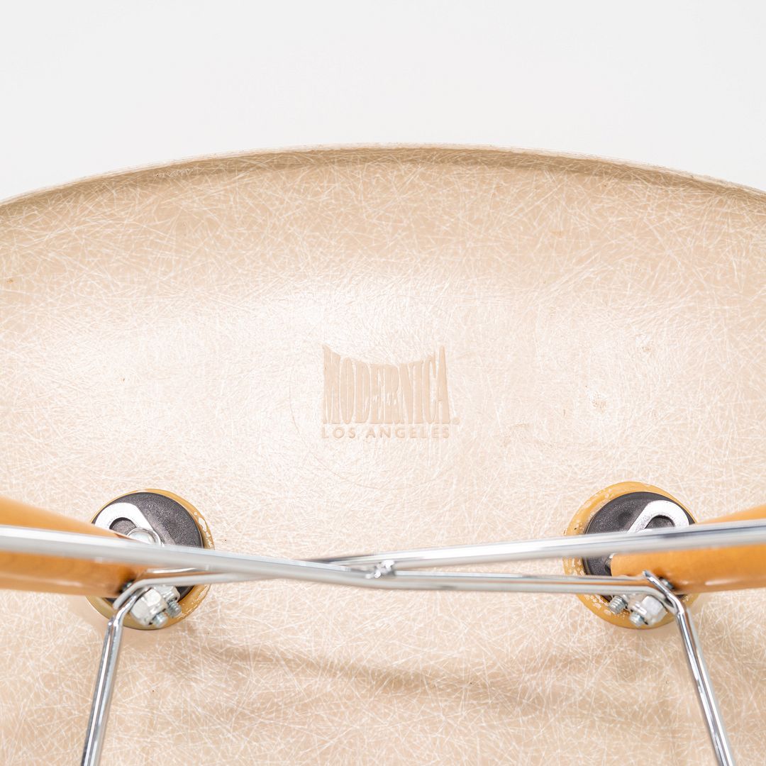 2016 Eames Modernica Beige Fiberglass Dining Chair w/ Eiffel Bases 3x Available