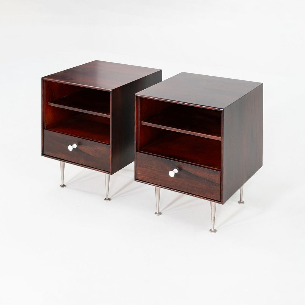 1950s Pair of George Nelson for Herman Miller Thin Edge Rosewood Nightstands
