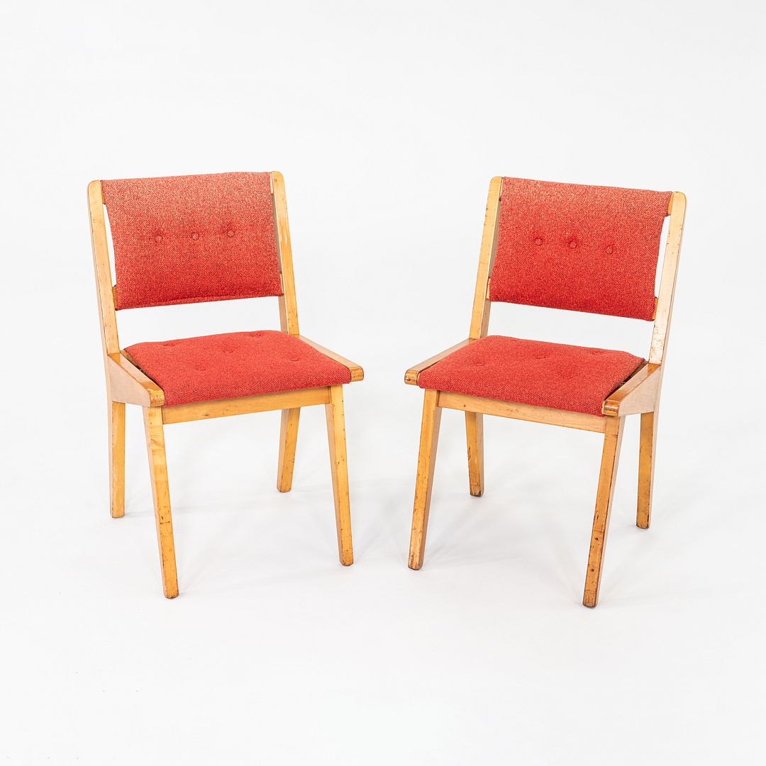 Pair of 1950s Jens Risom Knoll Dining Side Chairs, Architects Machado Silvetti