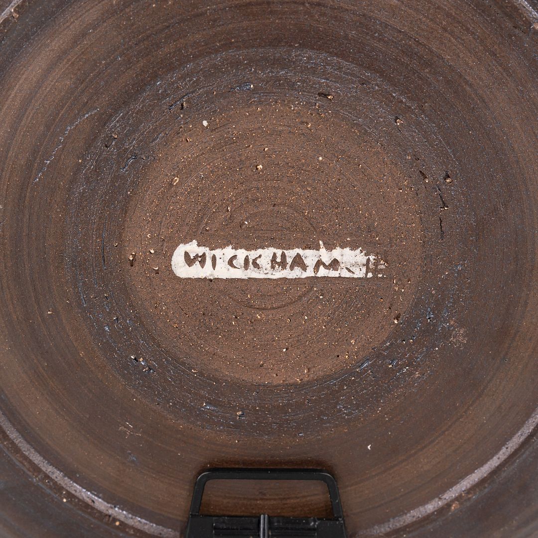 1950s Brown Salt-Glazed Stoneware Platter Nancy Wickham Boyd Studio Made in VT