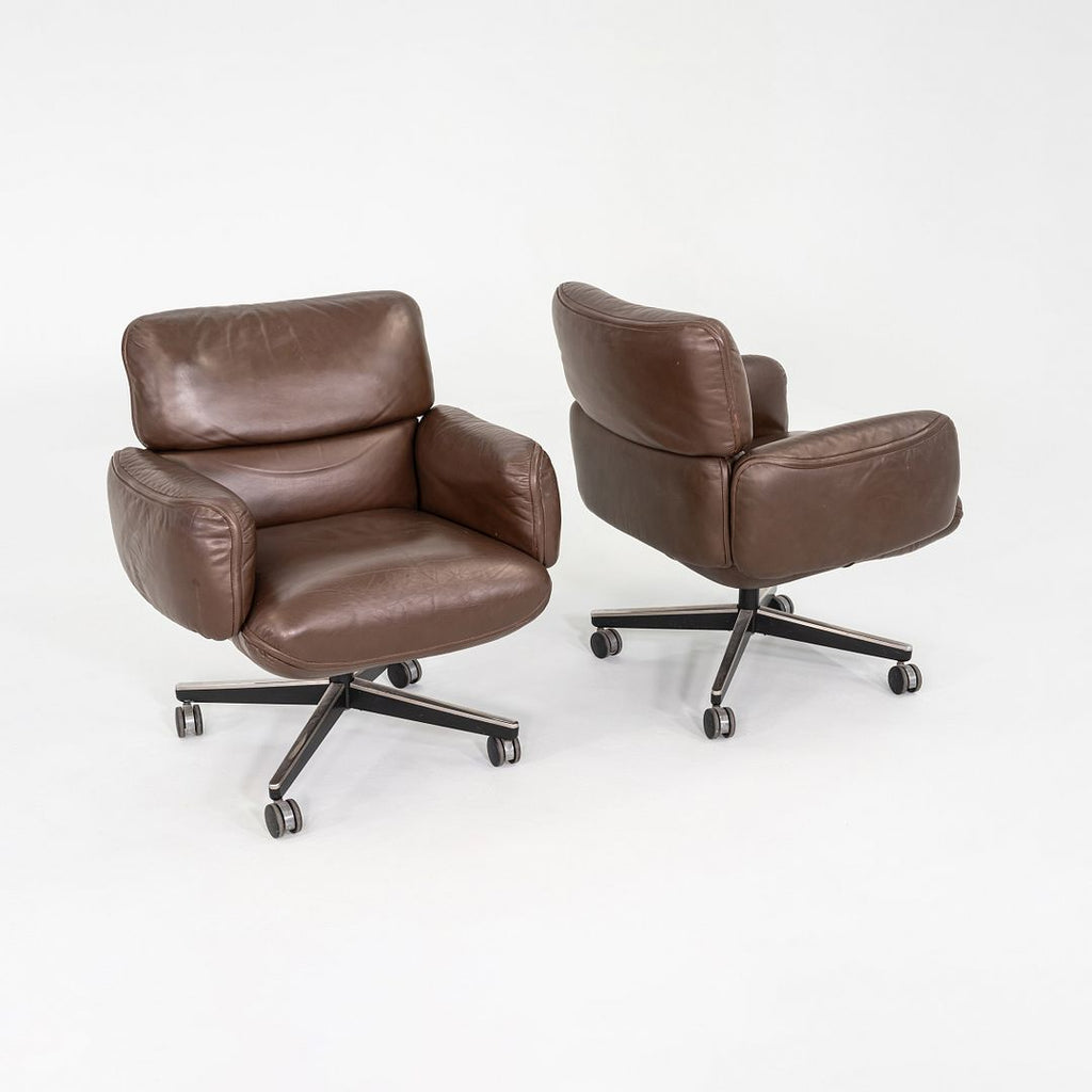 1970s Otto Zapf for Knoll International Management Desk Chair Leather, 2x Avail
