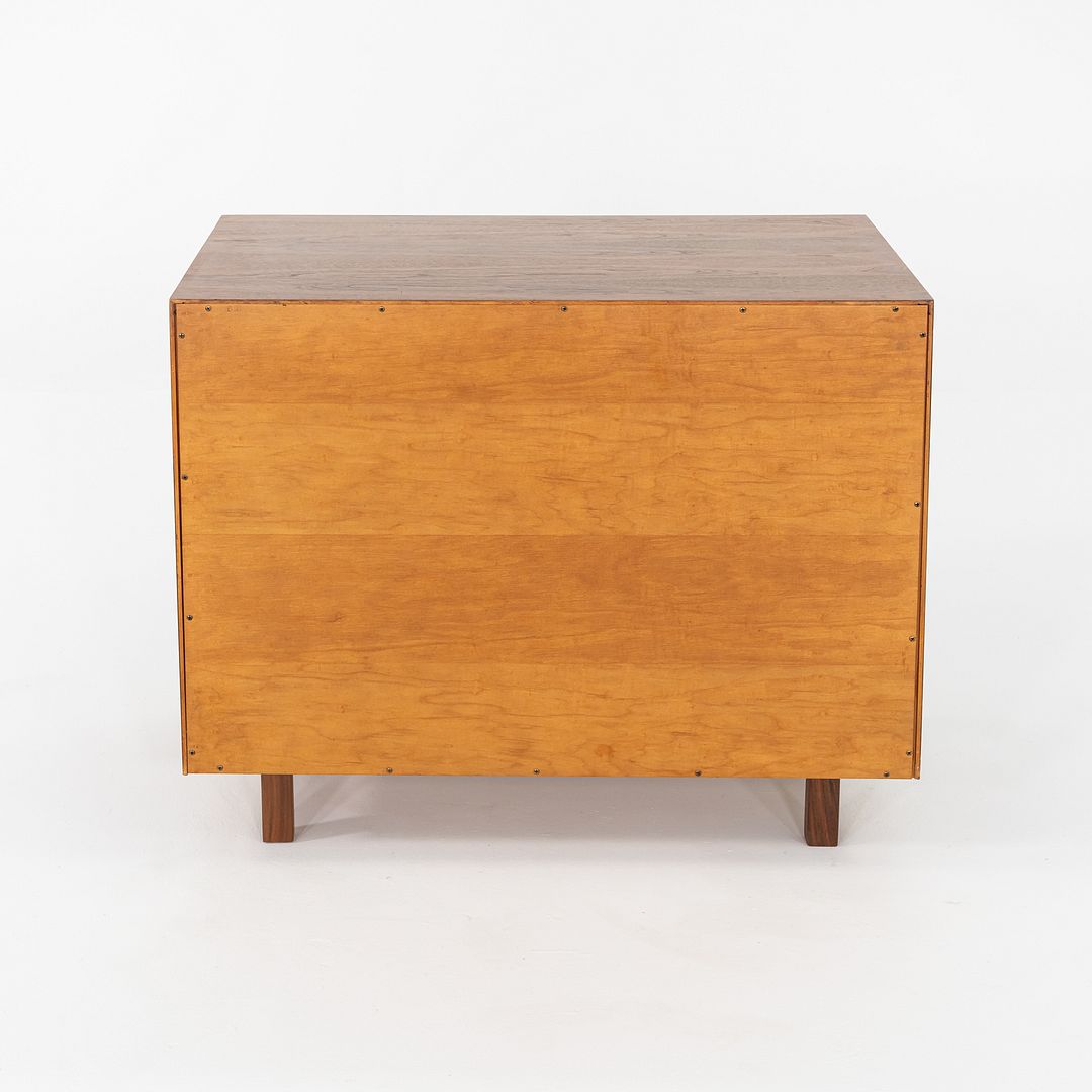 1970s Jens Risom Design 36 inch Cabinet / Dresser in Walnut w/ Bronze Hardware