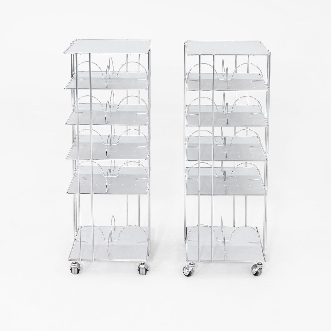 1970s Bruno Munari Vademecum Trolley for Robots Italy Chromed Steel and Resin