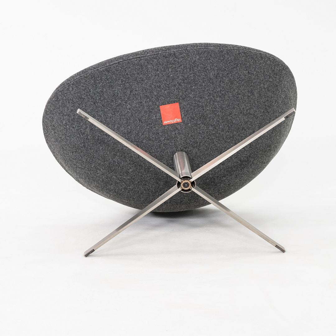 2020s Pair of Flemming Busk for Hightower K2 Swivel Lounge Chairs in Grey Fabric