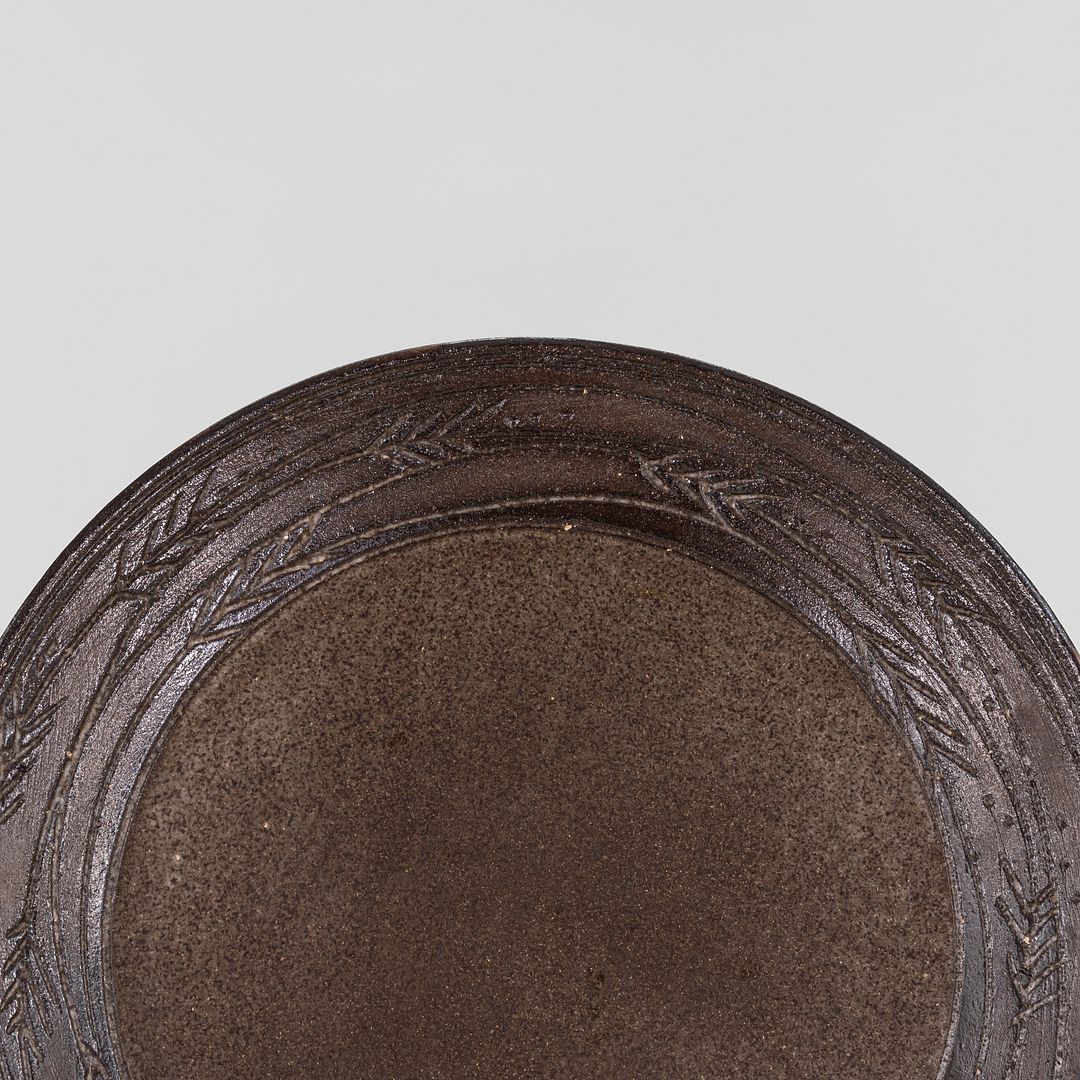 1950s Brown Salt-Glazed Stoneware Platter Nancy Wickham Boyd Studio Made in VT