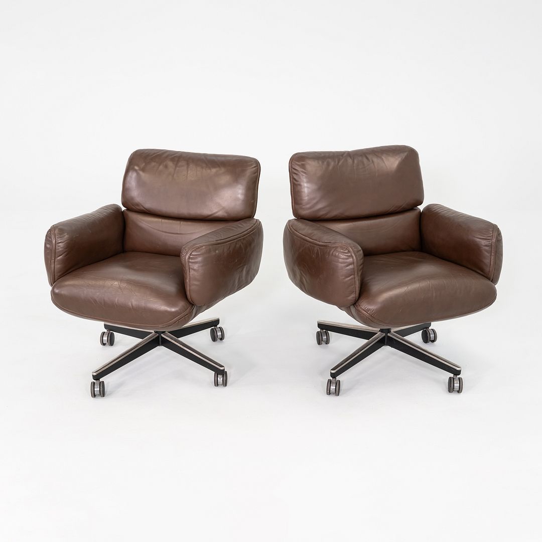1970s Otto Zapf for Knoll International Management Desk Chair Leather, 2x Avail