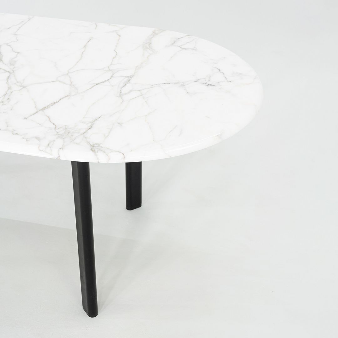 SOLD 1990 Knoll Joseph D'Urso Racetrack Dining / Work Table in Steel with Marble Top