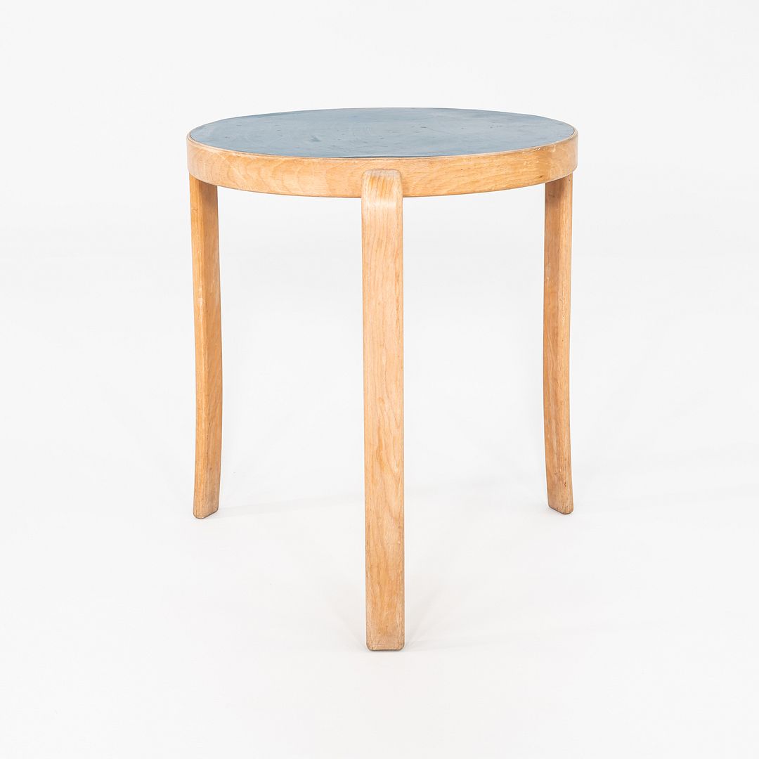 1980s Rud Thygesen & Johnny Sorensen for Magnus Olesen Beech Table Blue Top 26"