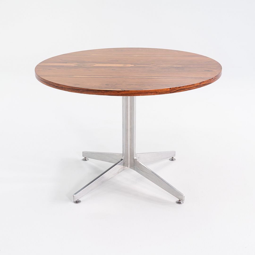 1960s Ward Bennett for Brickel Associates Rosewood and Aluminum Dining Table 42 inch