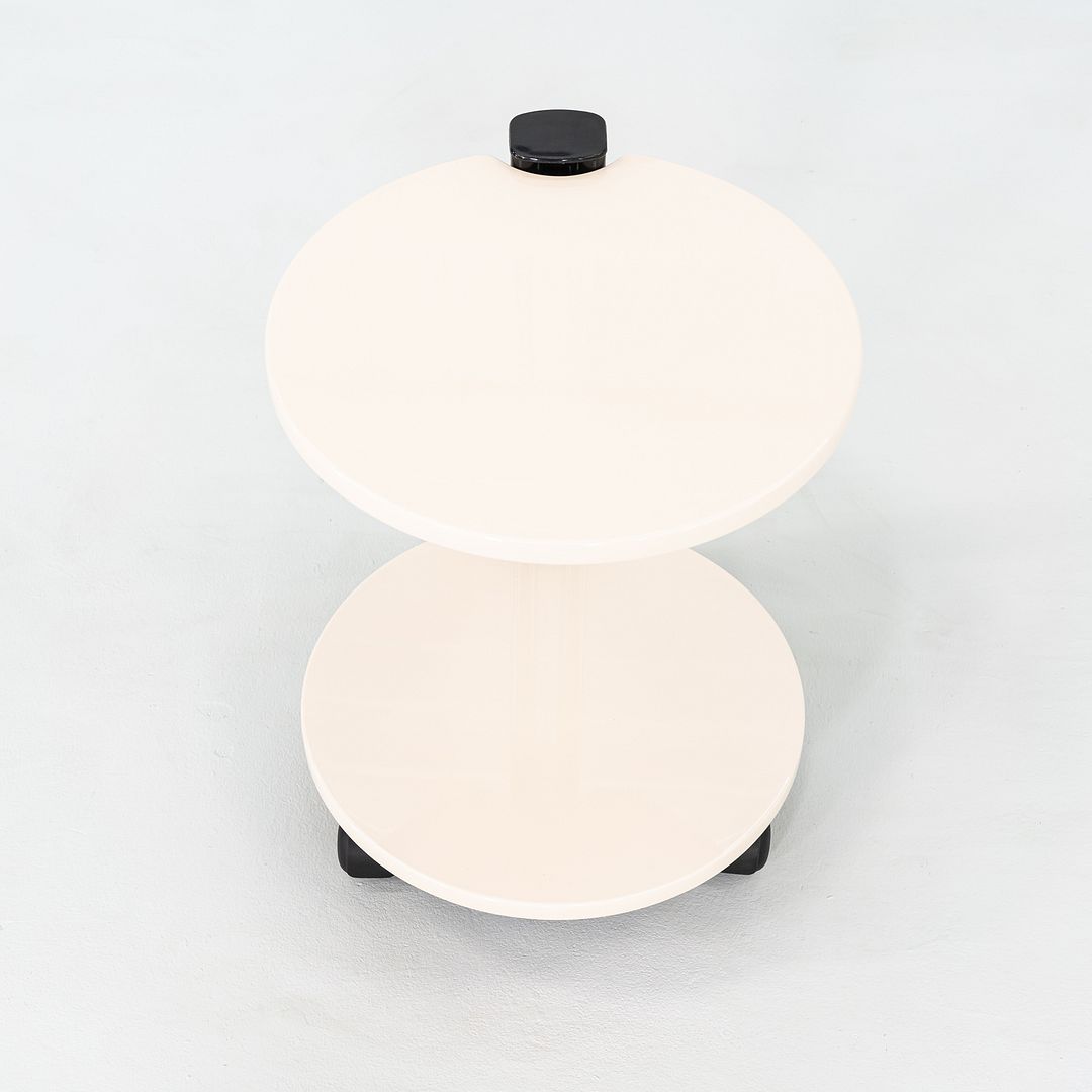 1980s Pace Collection Lacquered Occasional End Table on Casters Made in Italy