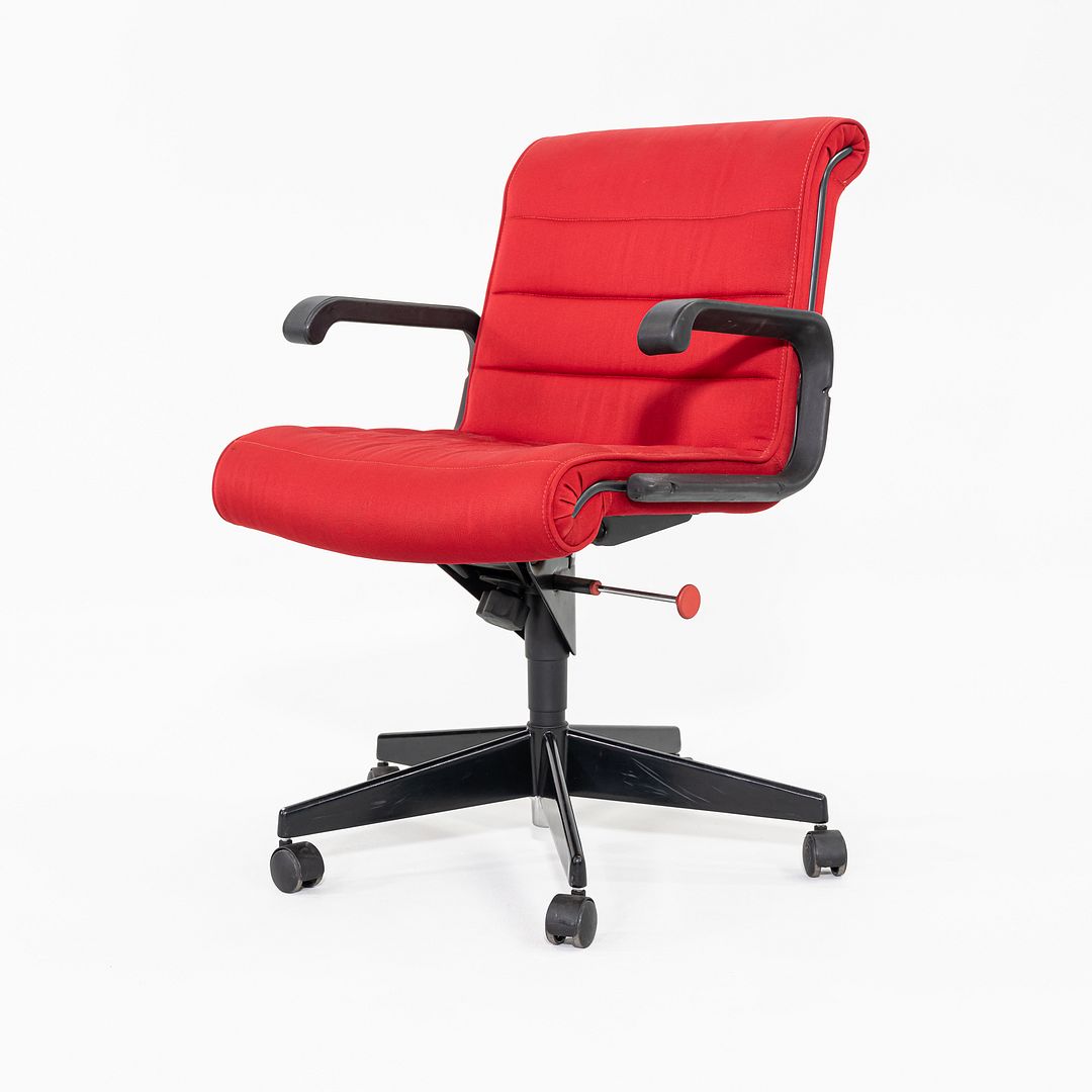 1989 Richard Sapper for Knoll Management Desk Chairs in Red Fabric 17x Available