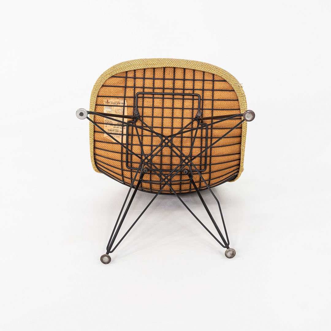 1954 Pair of Eames Herman Miller DKR-1 Chairs w/ Eiffel Bases in Hopsack Fabric