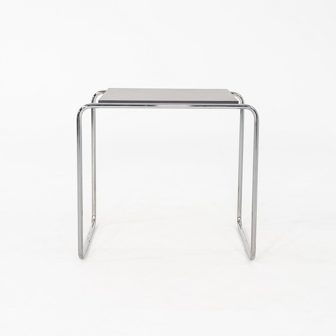 1990s Marcel Breuer Thonet Laccio Tall Side / End Table Black Laminate 2x Avail