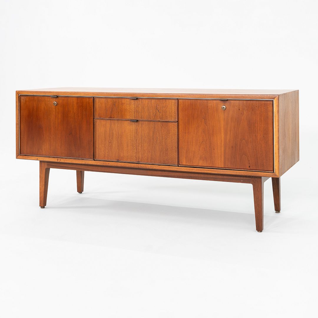 1960s Alexis Yermakov for Stow Davis Walnut Three Position Credenza w/ 4 Drawers