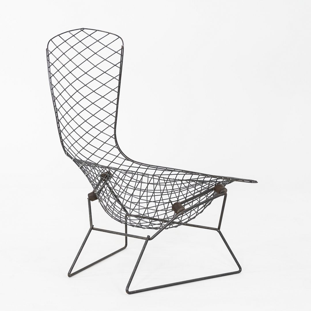 1960s Harry Bertoia for Knoll Bird Lounge Chair in Black Welded Steel Frame