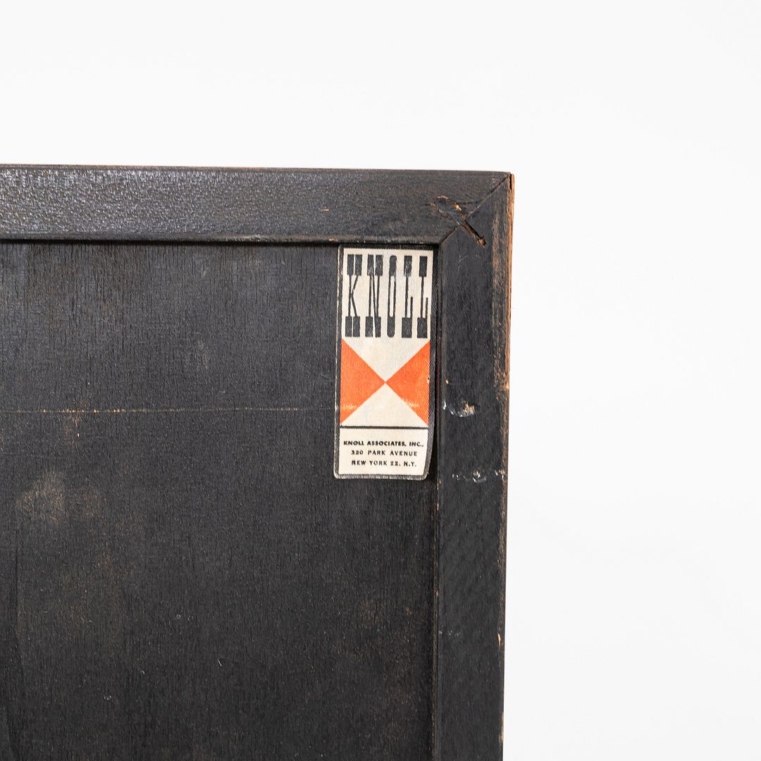 1950s Florence Knoll Credenza in Solid Walnut with Leather Pulls and Walnut Legs