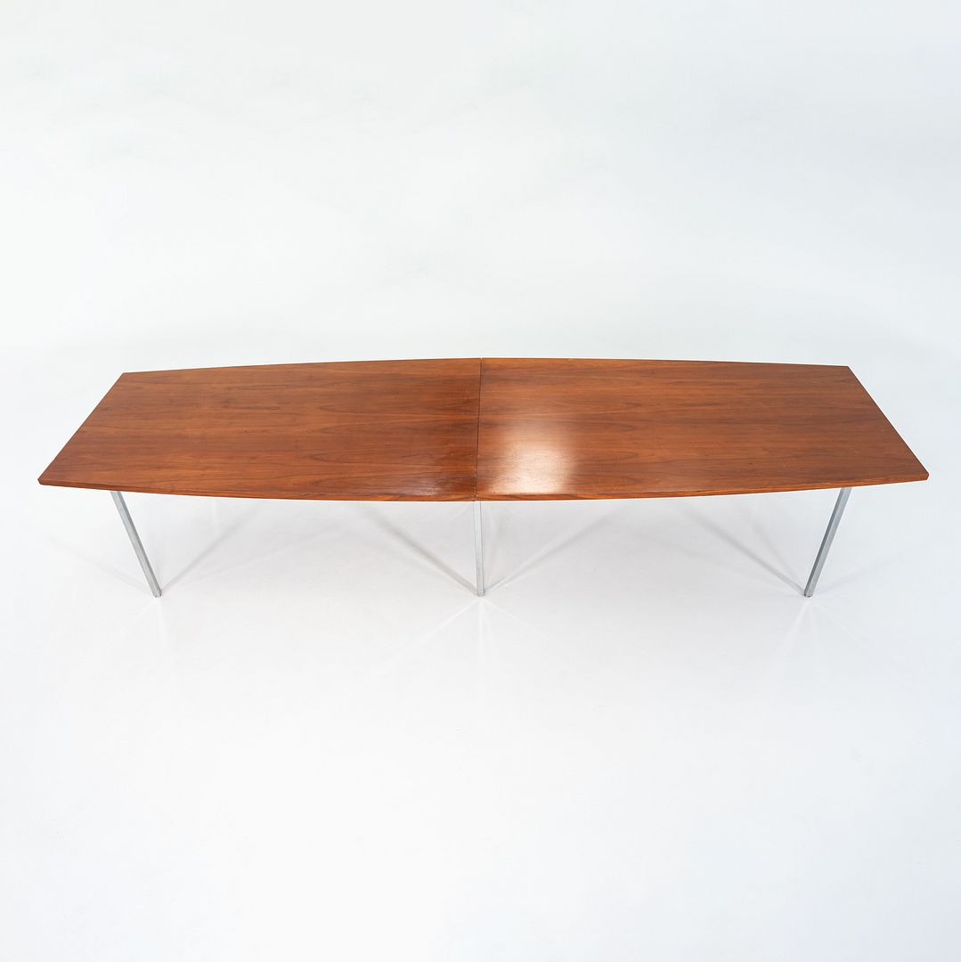 1970s 12.5ft John Widdicomb Conference Table in Walnut with Chromed Steel Legs