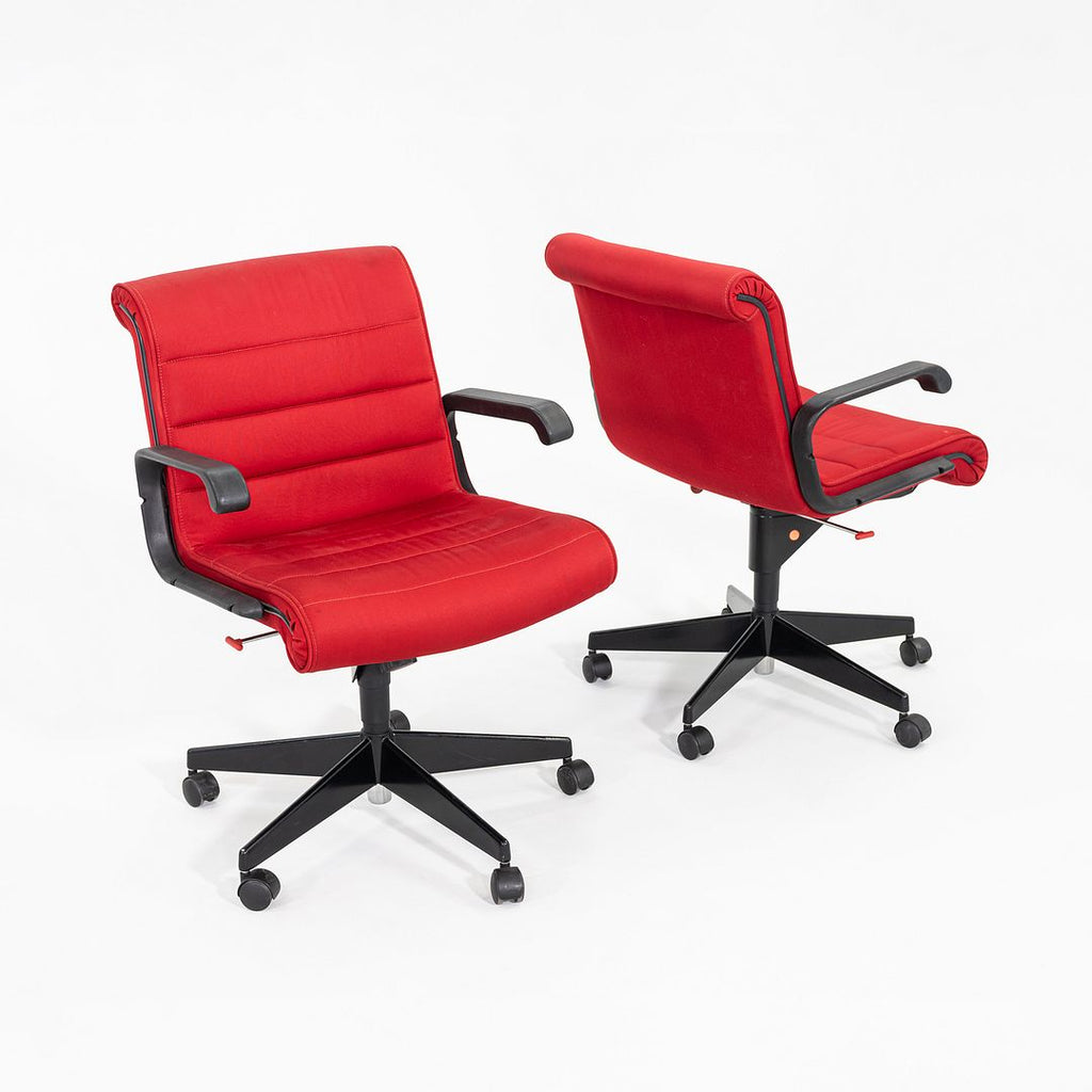 1989 Richard Sapper for Knoll Management Desk Chairs in Red Fabric 17x Available