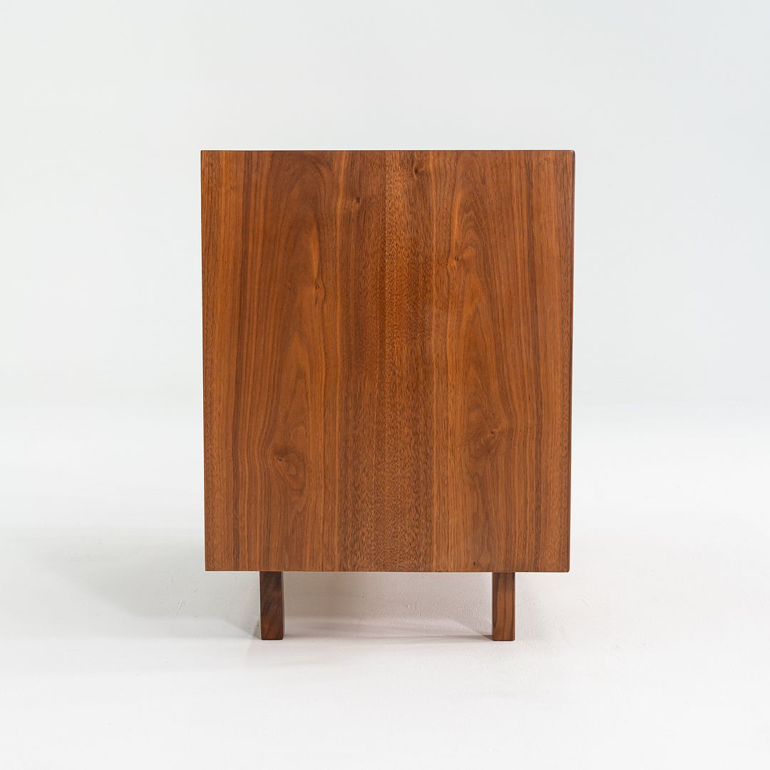 1970s Jens Risom Design 36 inch Cabinet / Dresser in Walnut w/ Bronze Hardware