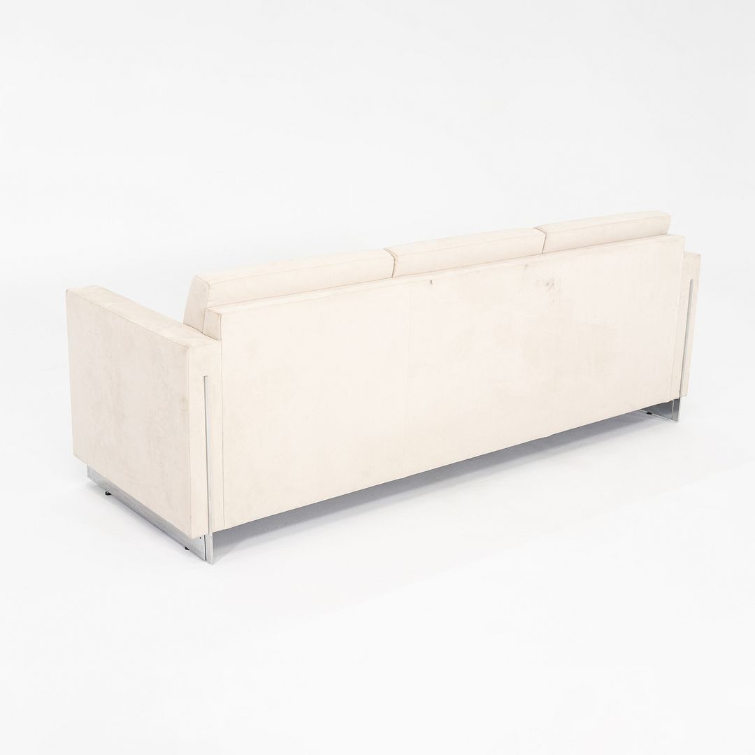 1990s John Nelson for Tuohy Furniture Three Seat Tuxedo Sofa 83" w/ White Fabric