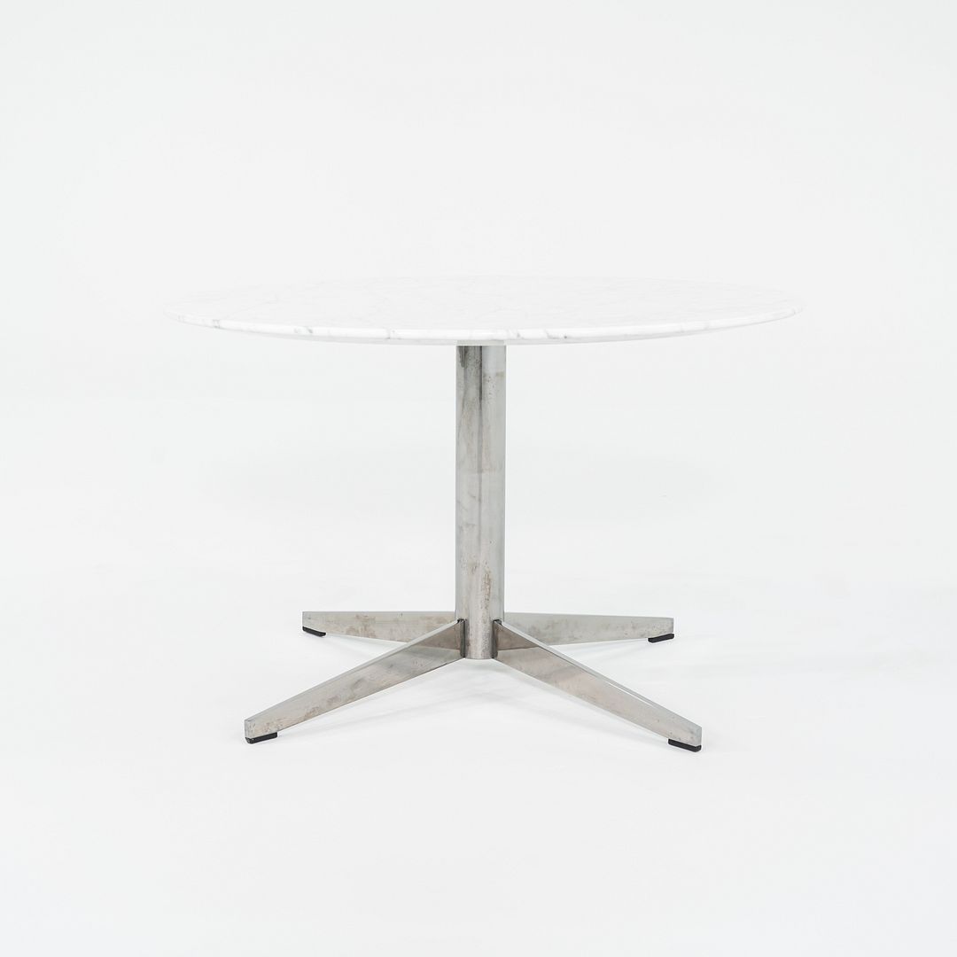 2010s Haworth Planes Collection Jive Marble and Steel Round Table 28 inches