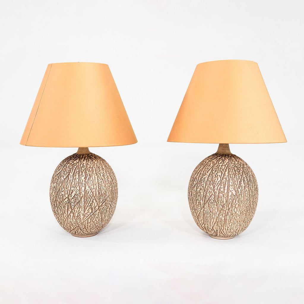 1950s Sgraffito Hand-Thrown Pottery Table Lamps by Lee Rosen for Design-Technics