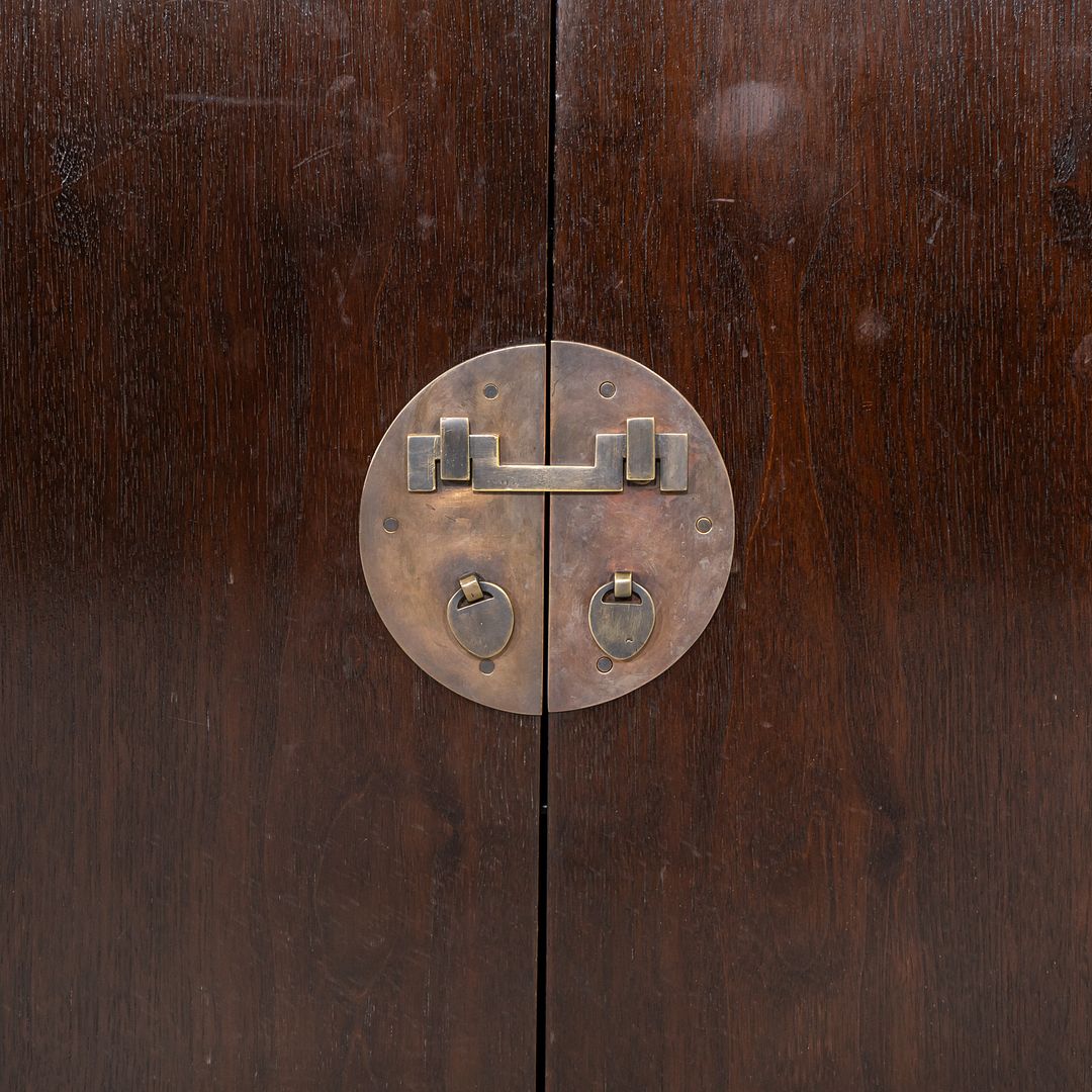 1950s Edward Wormley for Dunbar Walnut Ming Sideboard Cabinet w/ Brass Hardware