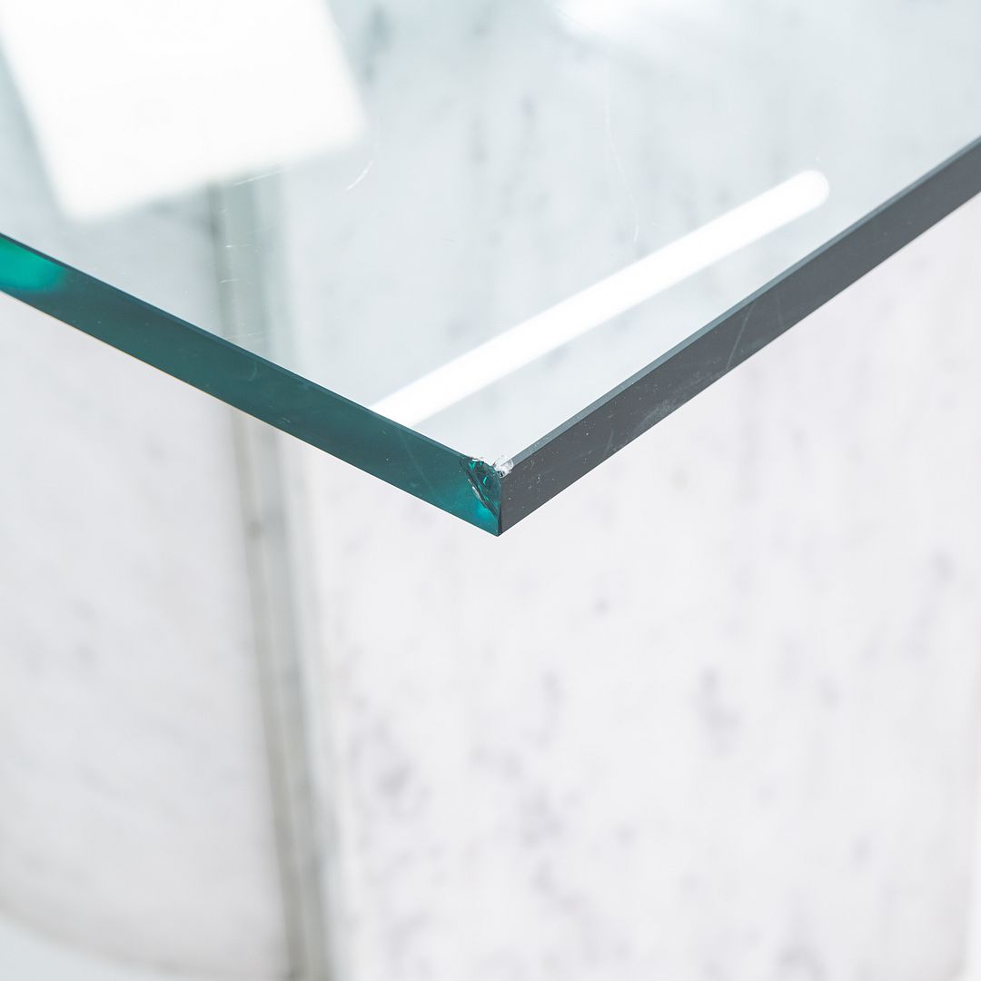 1992 Massimo and Lella Vignelli for Casigliani White Marble Dining Table 33"x91"