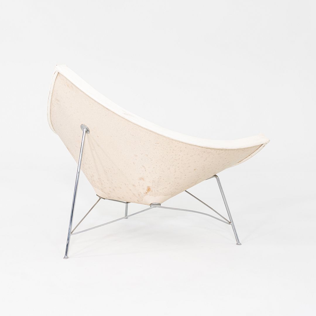 1950s George Nelson for Herman Miller Coconut Lounge Chair with White Vinyl