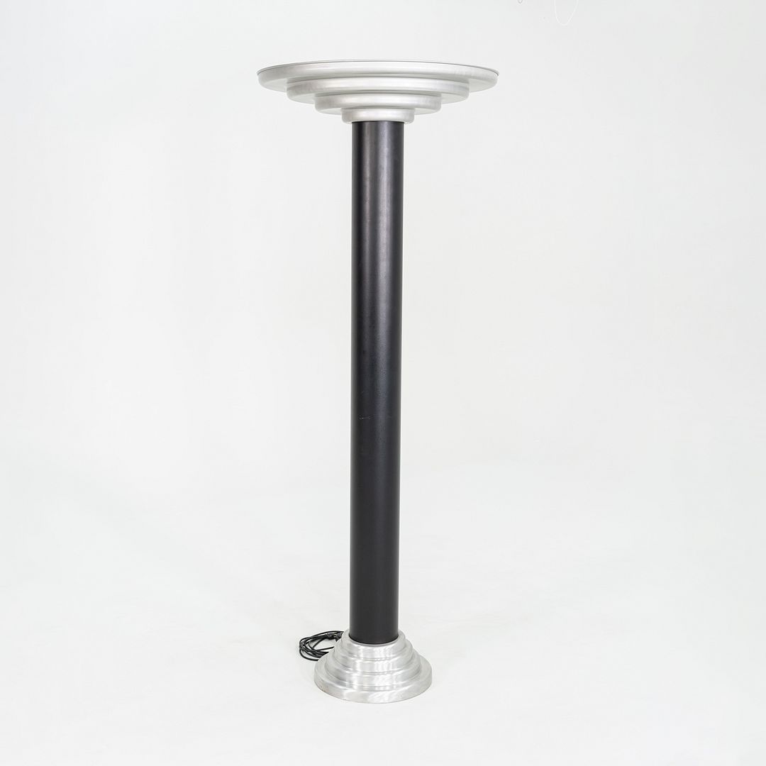 1940s Firma Keiser Art Deco Machine Age Streamline Torchiere Floor Lamp Aluminum