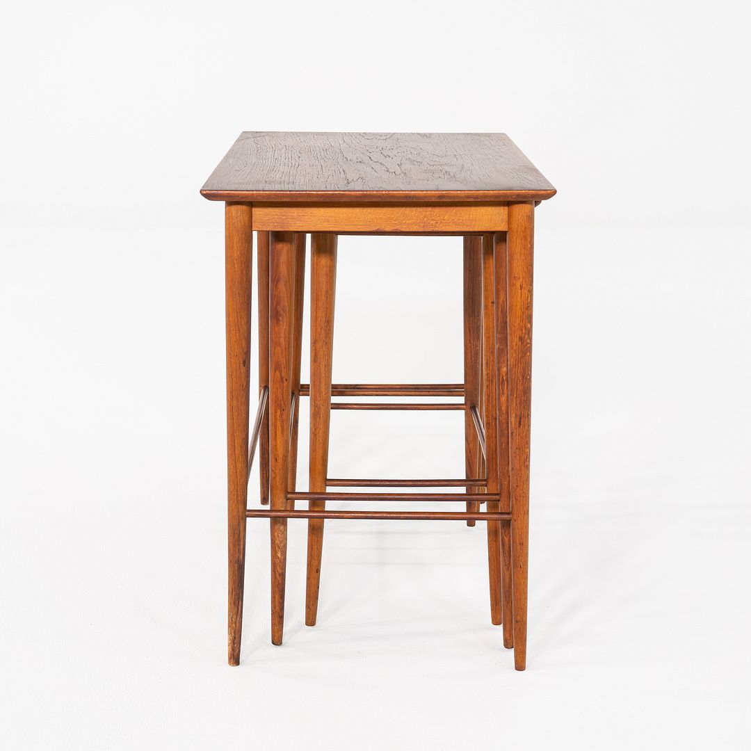 1970s Set of Three Danish Teak Nesting Tables with Clean Lines, Made in Denmark