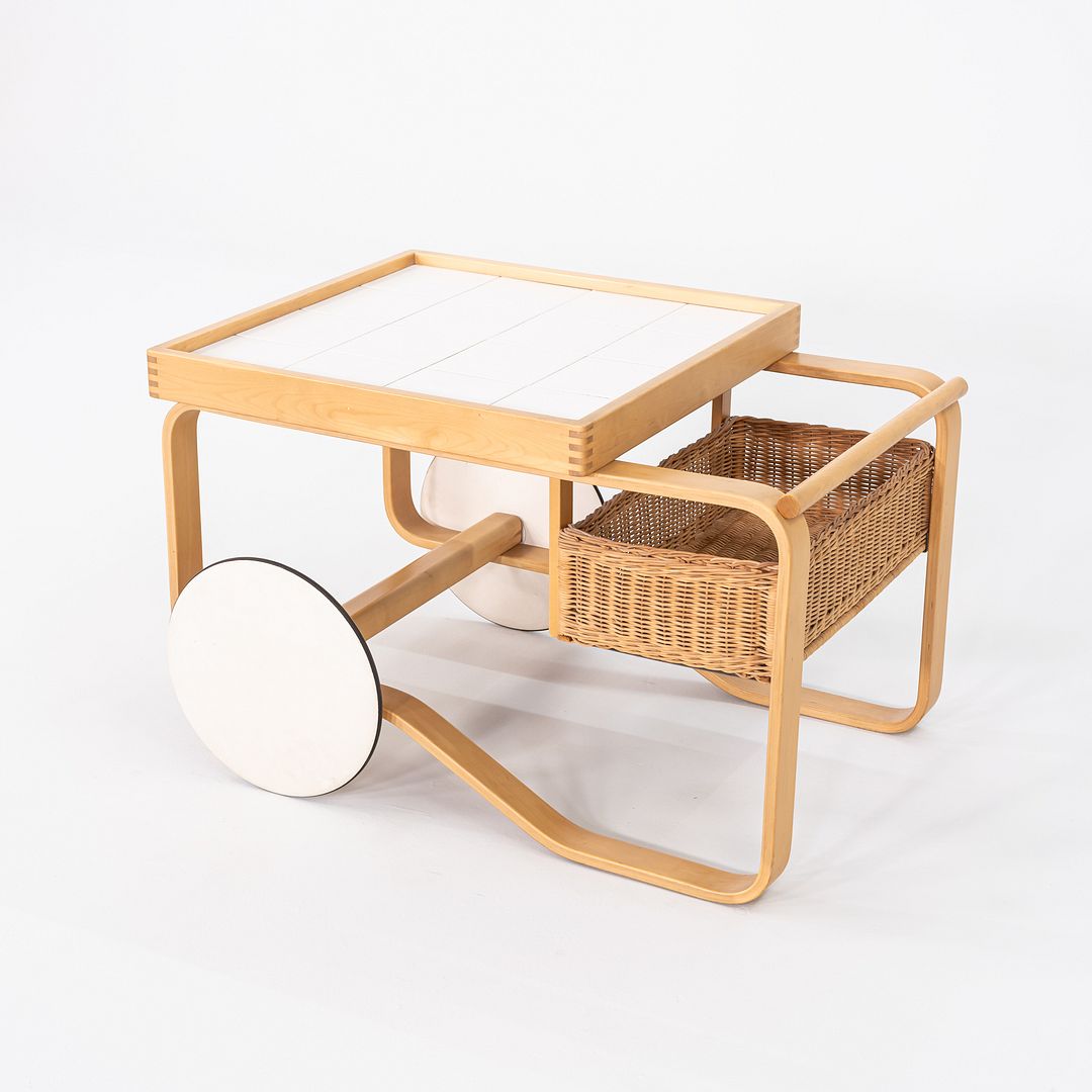 1970s Alvar and Aino Aalto for Artek Tea Trolley in Birch with Ceramic Tile