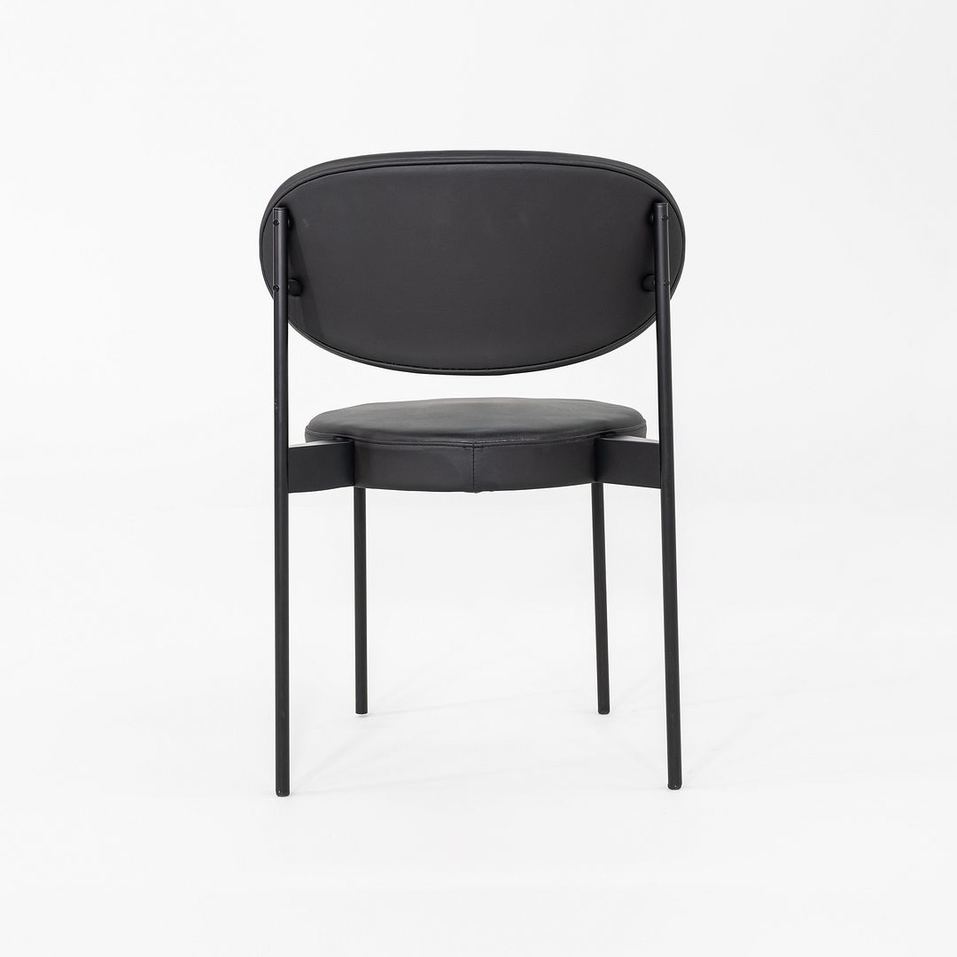 2020s Set of Ten Verner Panton for Verpan Series 430 Dining Chairs Black Leather