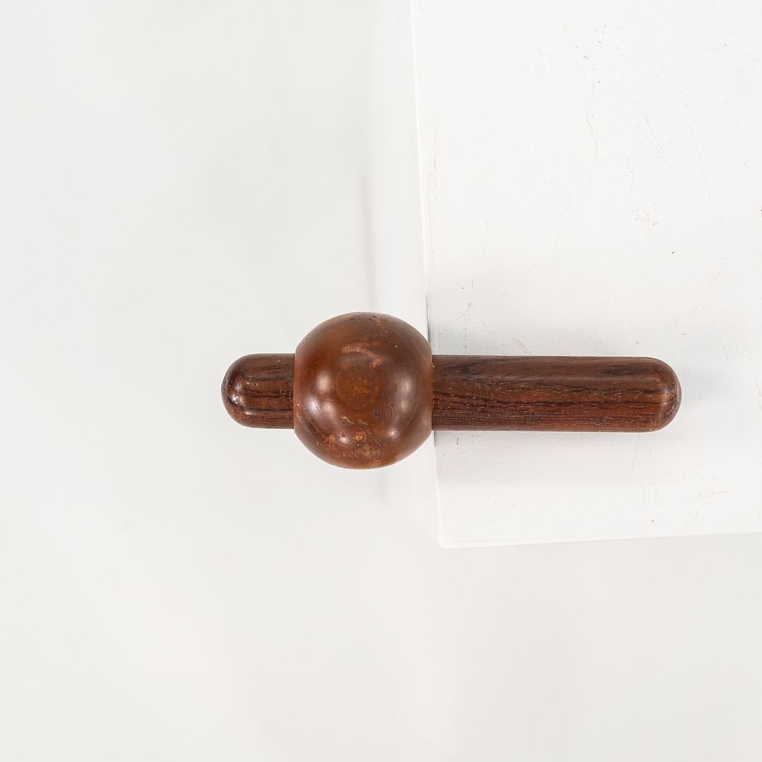 1970s Scandinavian or Danish Custom Teak Cane or Walking Stick w/ Metal 35.5"