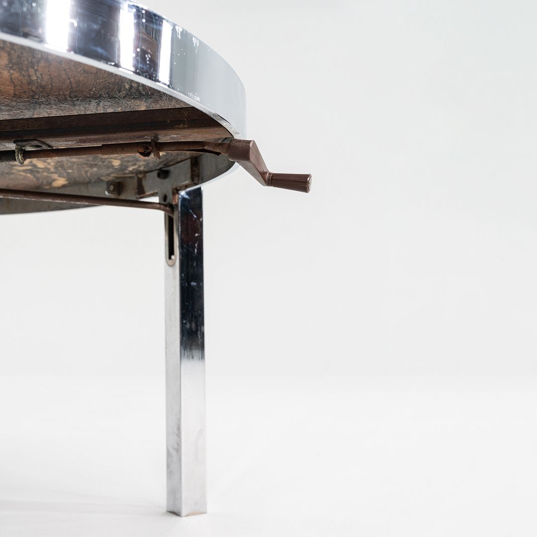 1970s Cipollino Ondulato Marble and Chromed Steel Coffee Table 42 Inch Diameter