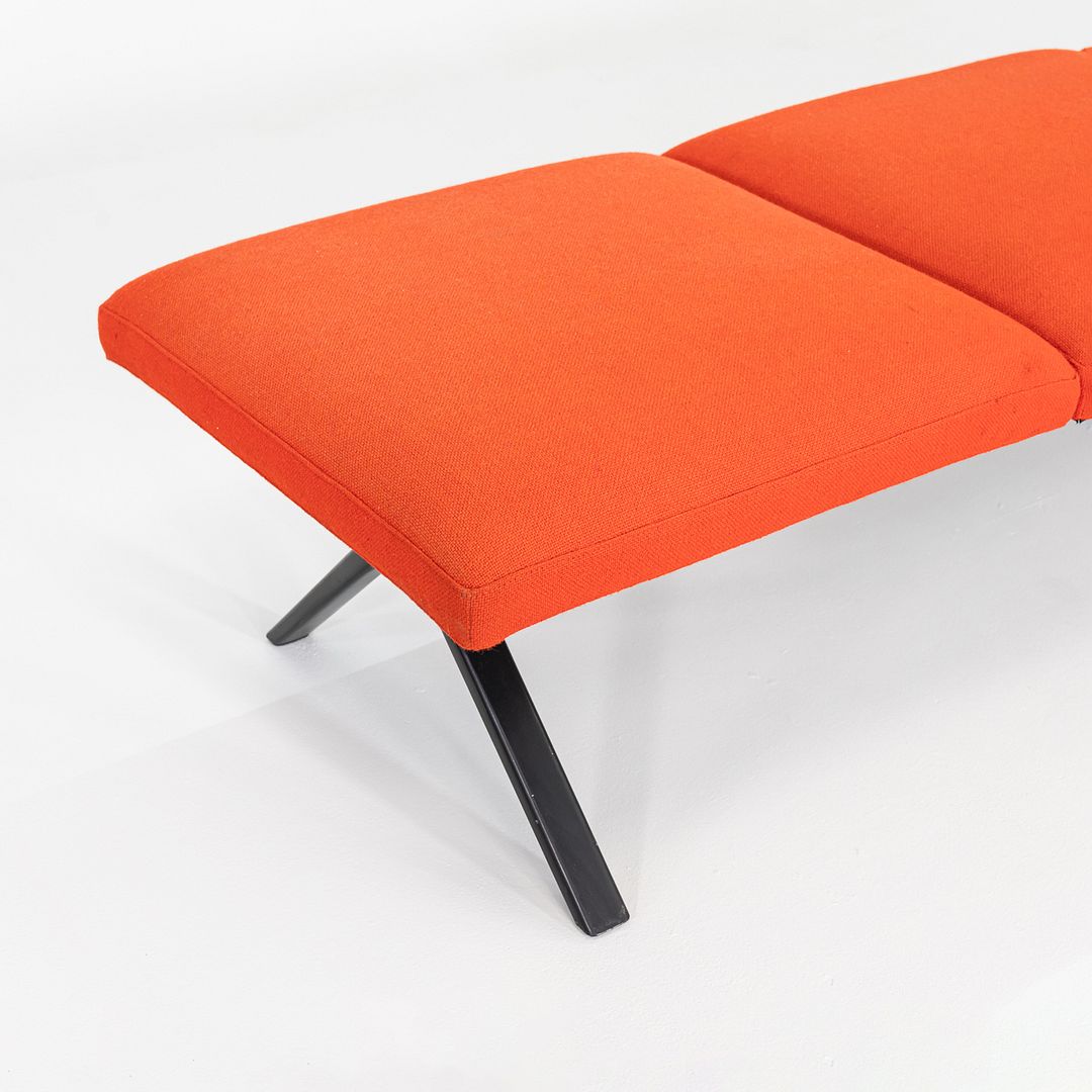 2020s Ichiro Iwasaki for Arper Four Seat Kiik Bench Upholstered in Orange Fabric