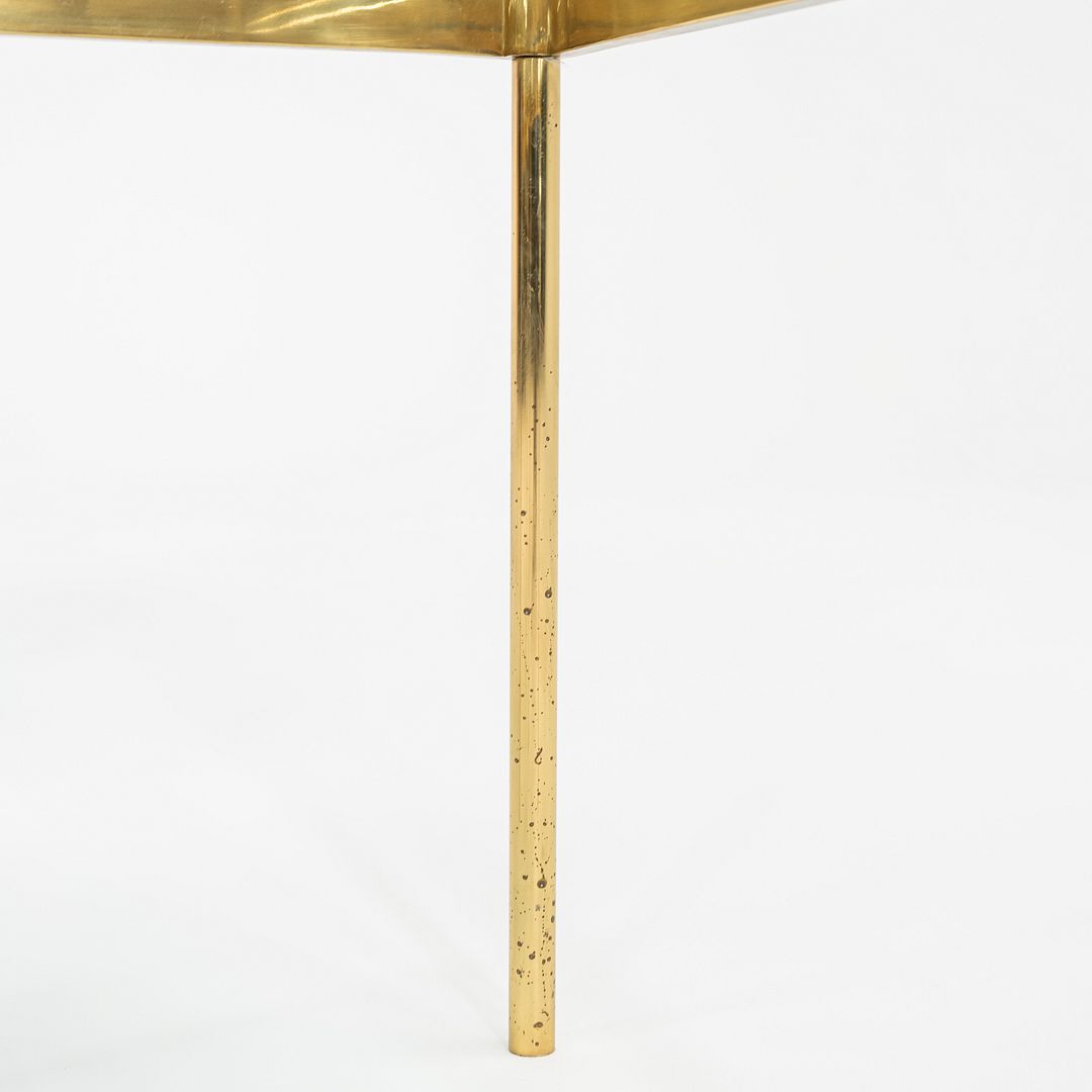 1970s Pair of Bronze and Glass Side Tables Attributed to Ward Bennett 24 inch