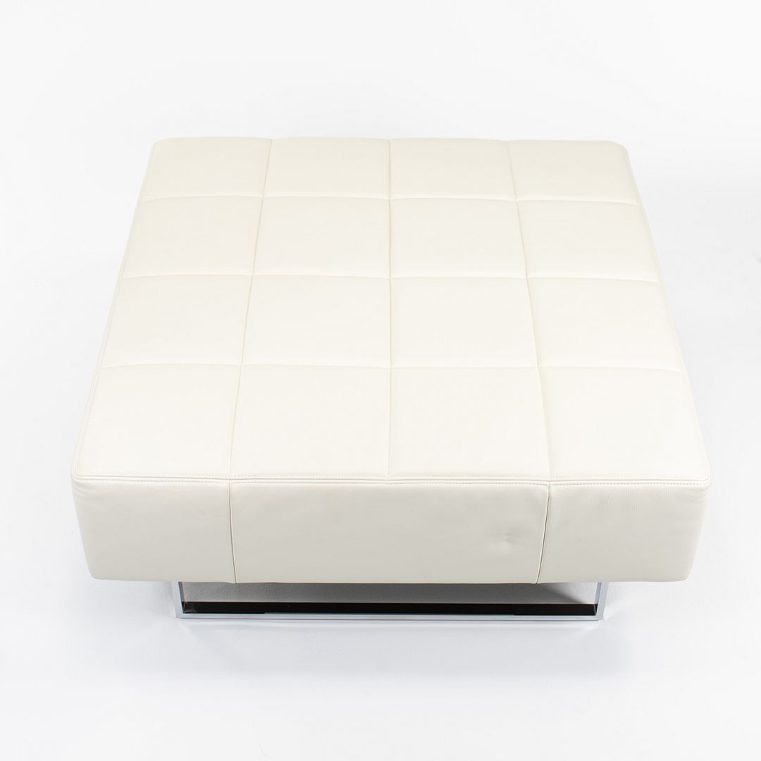 2014 Quadra Ottoman / Bench by Pierluigi Cerri for Poltrona Frau in Off-White Leather 34x34 inch