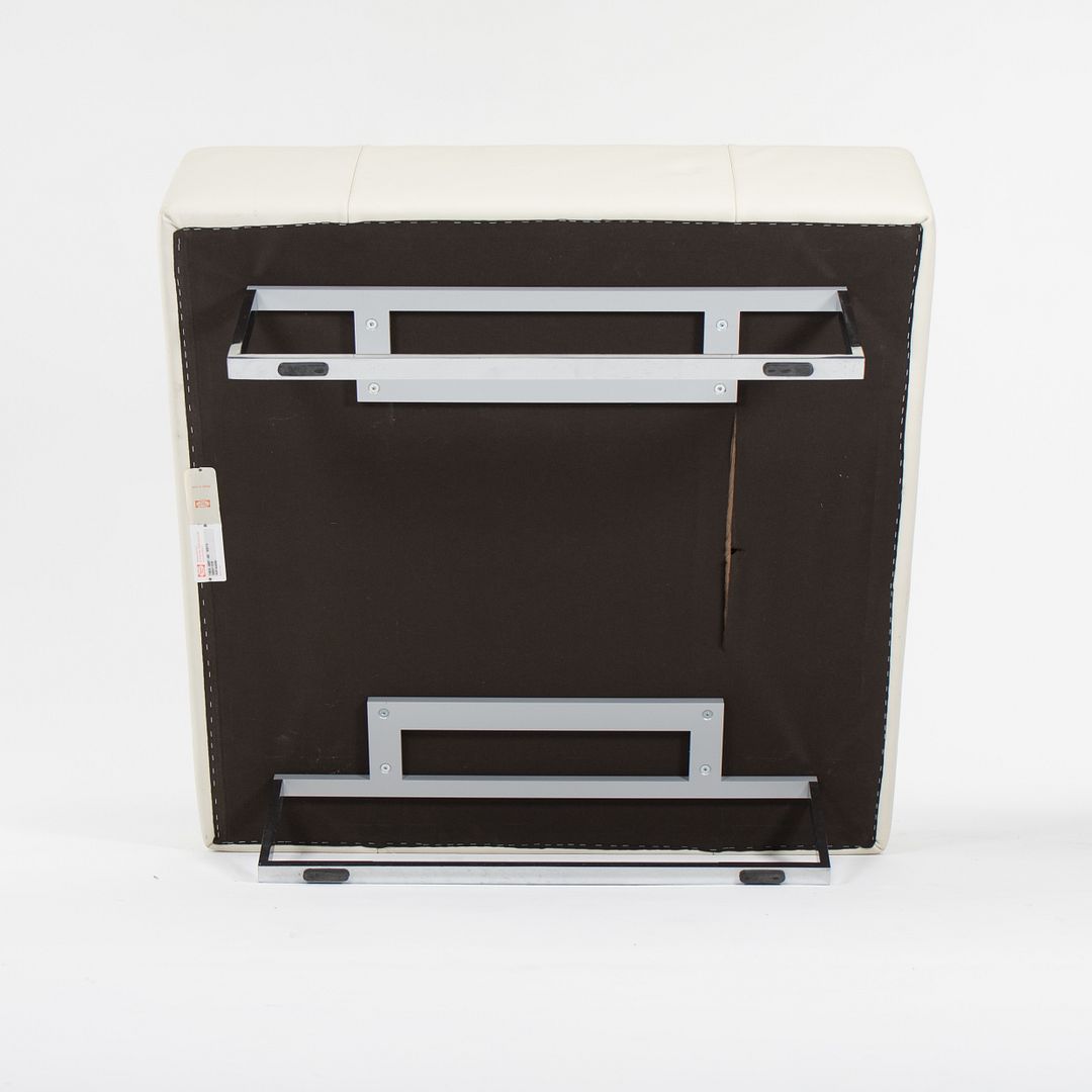 2014 Quadra Ottoman / Bench by Pierluigi Cerri for Poltrona Frau in Off-White Leather 34x34 inch