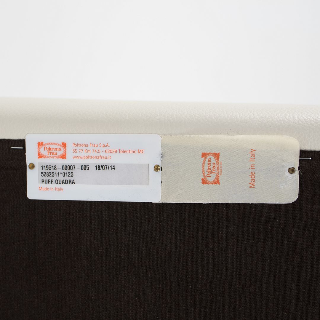 2014 Quadra Ottoman / Bench by Pierluigi Cerri for Poltrona Frau in Off-White Leather 34x34 inch