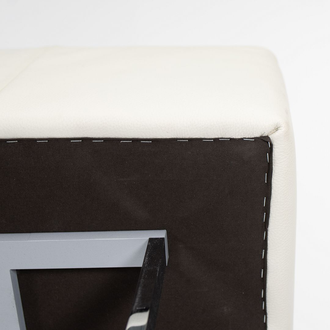 2014 Quadra Ottoman / Bench by Pierluigi Cerri for Poltrona Frau in Off-White Leather 34x34 inch